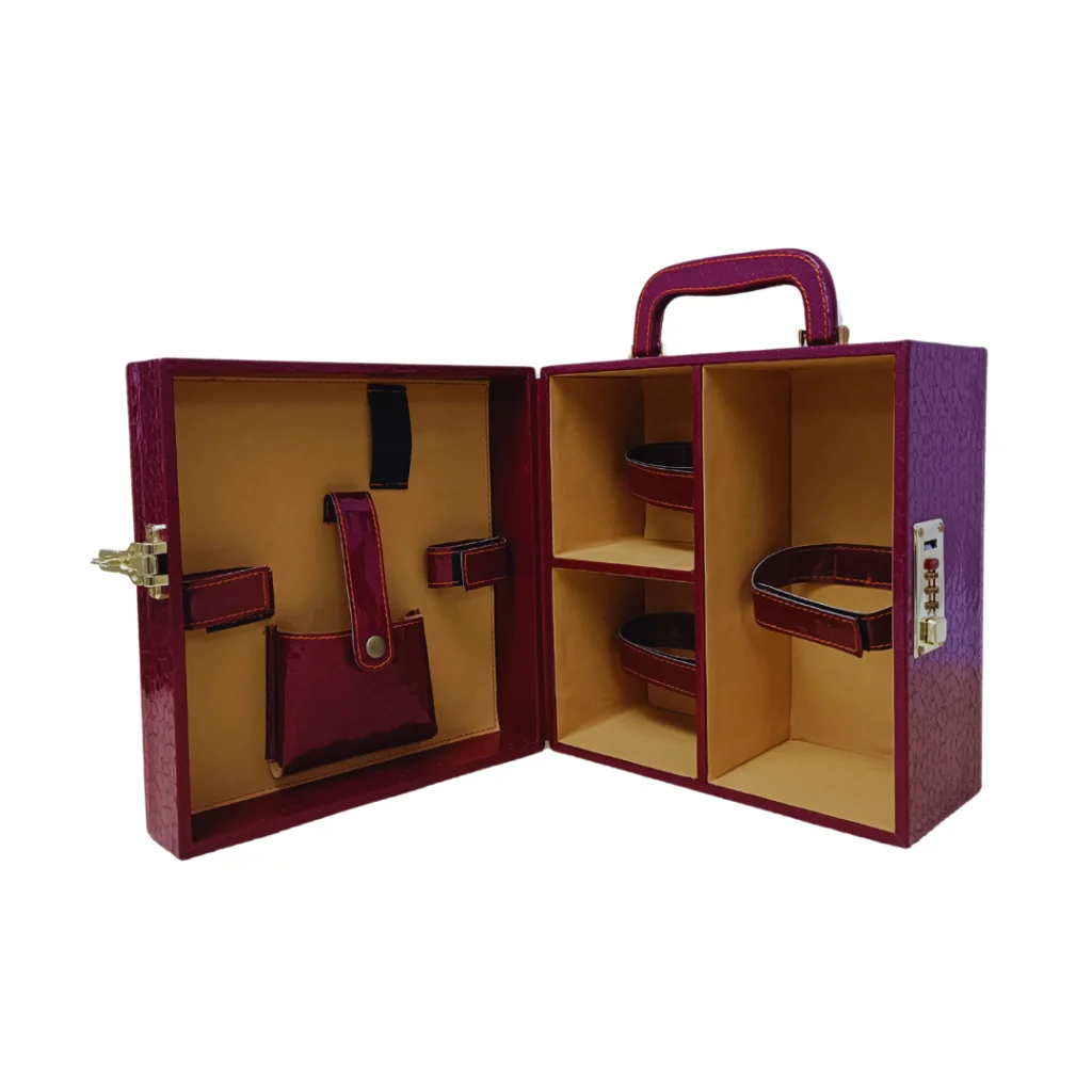 LEATHER 2 GLASS WINE BOX PREMIUM