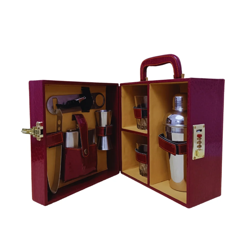 LEATHER 2 GLASS WINE BOX PREMIUM